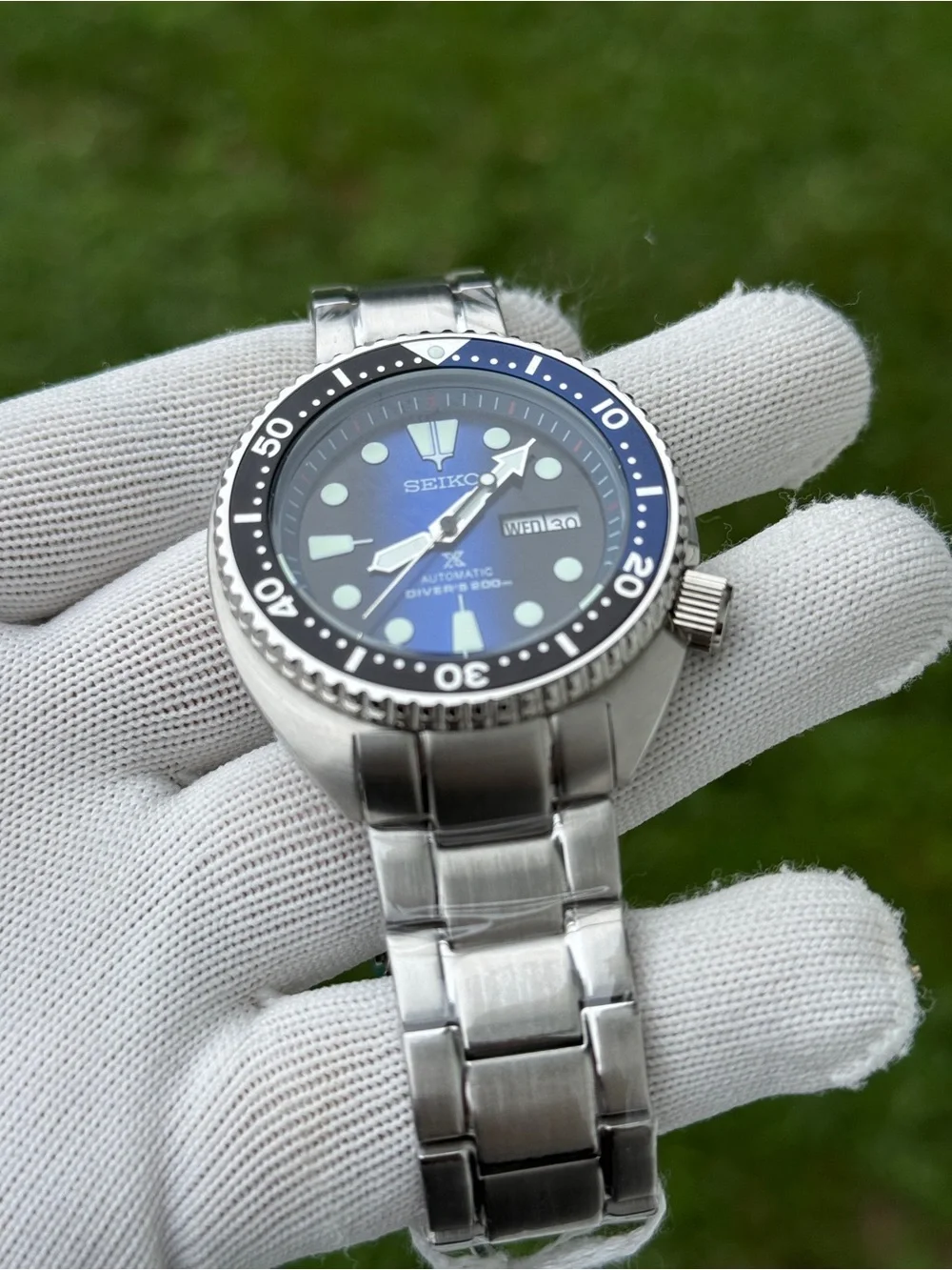 Seiko Men's Blue Dial Automatic Diver Watch - Stainless Steel